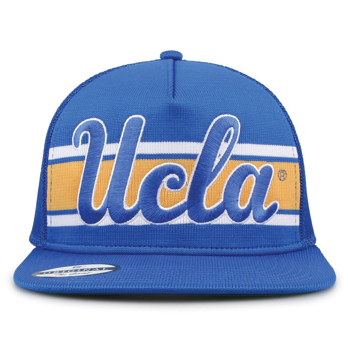 UCLA Class of '92 trucker hat, front view with embroidered logo and stripes