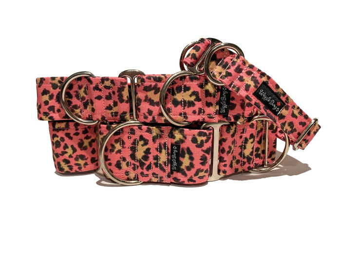 Wiggle Bumz🍁 Pink Leopard Martingale Collar
