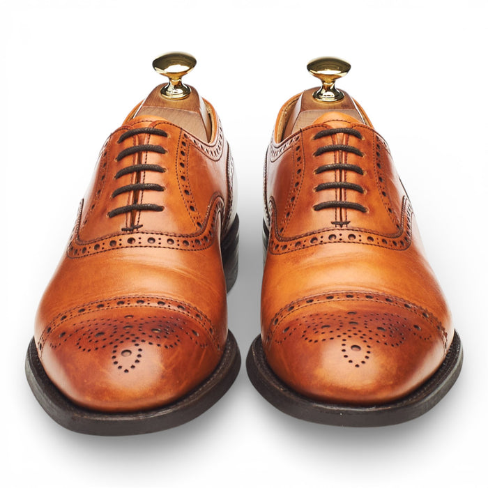'Wilfred' Tan Brown Leather Oxford Brogue UK 6 F