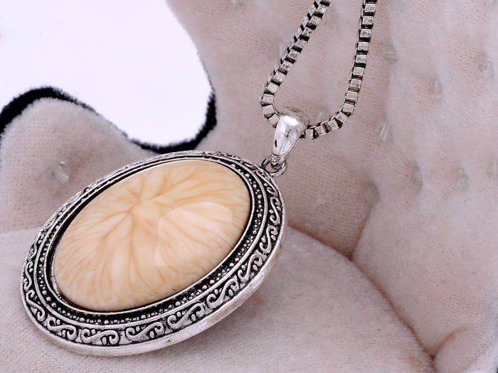Women Vintage Classic Necklace With Opal Fossil S